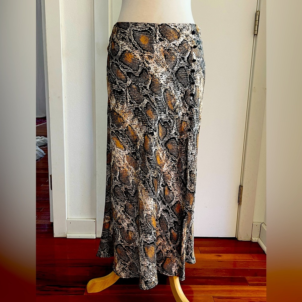 Zara Midi Snake Print Skirt with slit worn once!